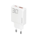 30W Dudao A30 1x USB-C, 1x USB-A GaN hleðslutæki, hvítt - image 2 [5fed7a41ca]