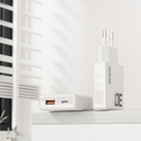 30W Dudao A30 1x USB-C, 1x USB-A GaN hleðslutæki, hvítt - image 3 [d8c576c5e8]