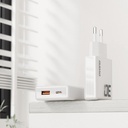 30W Dudao A30 1x USB-C, 1x USB-A GaN hleðslutæki, hvítt - image 4 [a95dbcae4f]