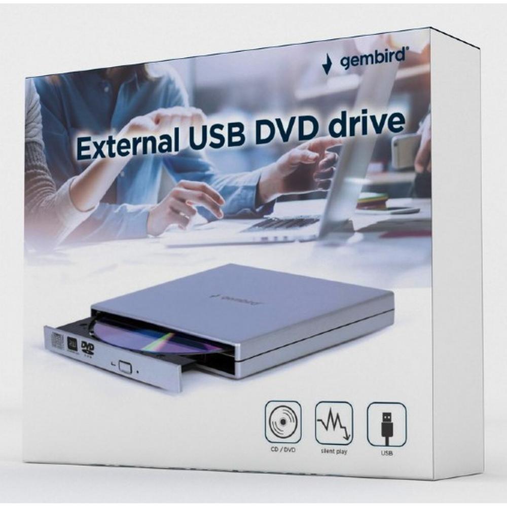 Gembird utanáliggjandi DVD skrifari USB2, silfurlitaður - image 10 [f23b2a91e1]