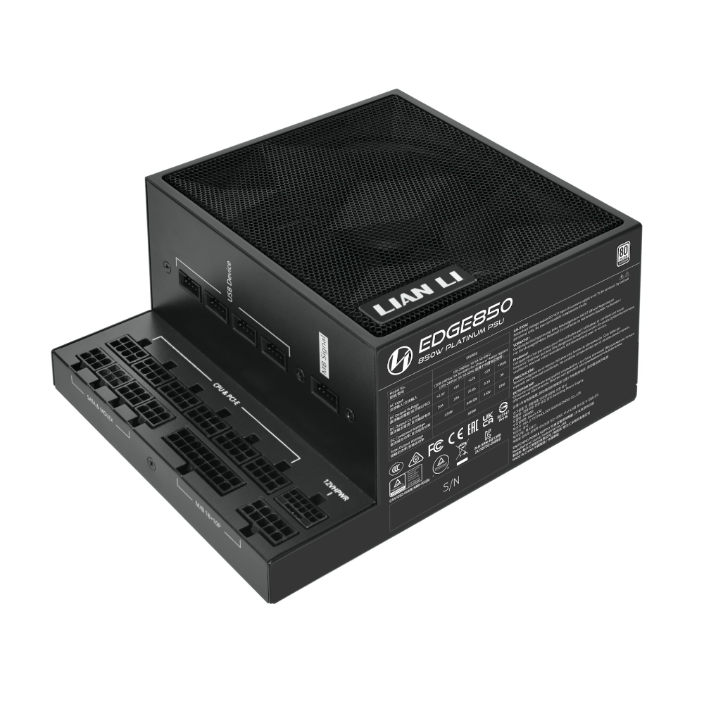 Lian-Li Edge 850W 80+ Platinum ATX 3.1 aflgjafi, svartur - image 3 [e7bdb46a1e]