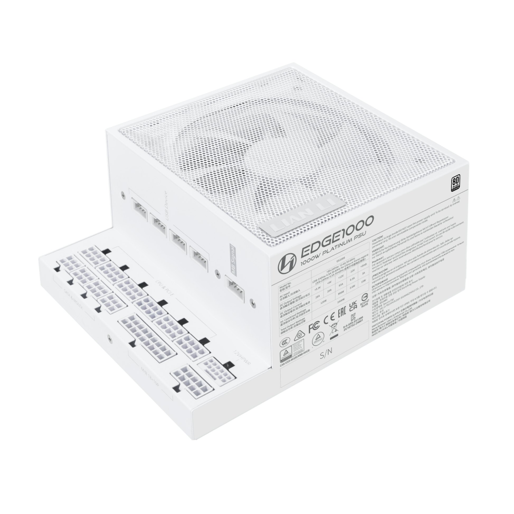 Lian-Li Edge 1000W 80+ Platinum ATX 3.1 aflgjafi, hvítur - image 3 [0bf7bcc5f4]