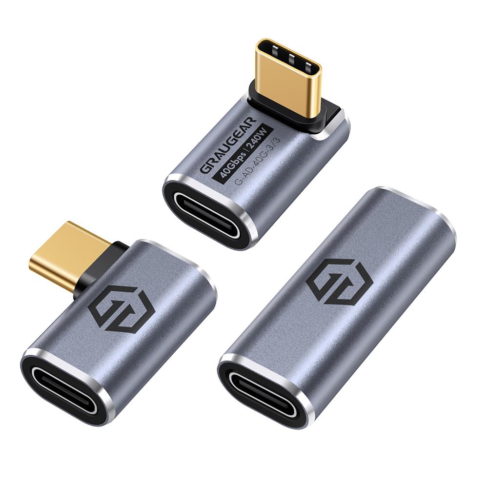 USB-C breytistykki 40Gbps 240W þrjú í pakka, ál - image 2 [3f82f35208]
