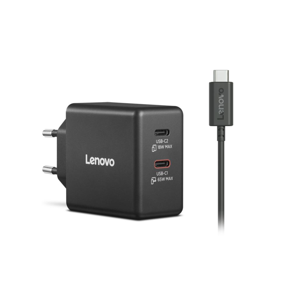 65W Lenovo 2x USB-C GaN hleðslutæki með USB-C kapli, svartur - image 5 [8cd1a99211]