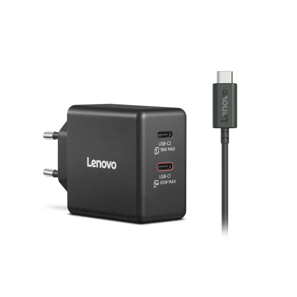 65W Lenovo 2x USB-C GaN hleðslutæki með USB-C kapli, svartur - image 6 [25de3dd4bd]