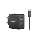 65W Lenovo 2x USB-C GaN hleðslutæki með USB-C kapli, svartur - image 6 [25de3dd4bd]