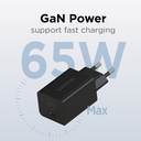 65W Lenovo Nano USB-C GaN hleðslutæki með USB-C kapli, svartur - image 4 [291263ef0c]