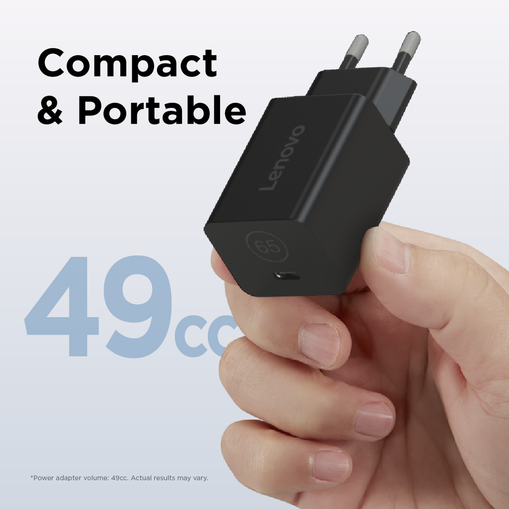 65W Lenovo Nano USB-C GaN hleðslutæki með USB-C kapli, svartur - image 5 [57195c9678]