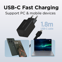 65W Lenovo Nano USB-C GaN hleðslutæki með USB-C kapli, svartur - image 7 [db6d22c087]