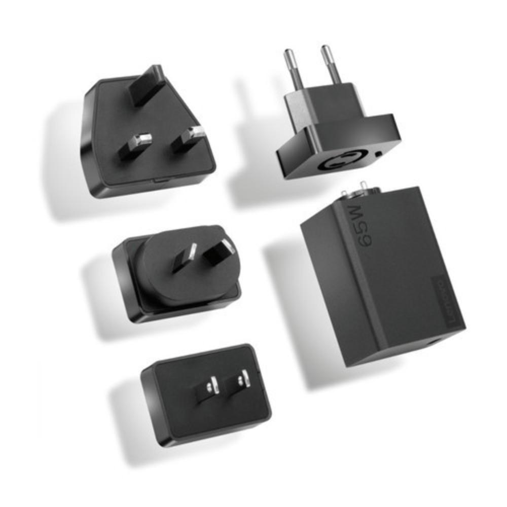 65W Lenovo USB-C PD EU/UK/US ferðahleðslutæki með USB-C kapli, svart - image 2 [8488c5f289]