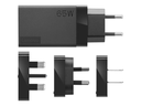 65W Lenovo USB-C PD EU/UK/US ferðahleðslutæki með USB-C kapli, svart - image 3 [3f637d3073]