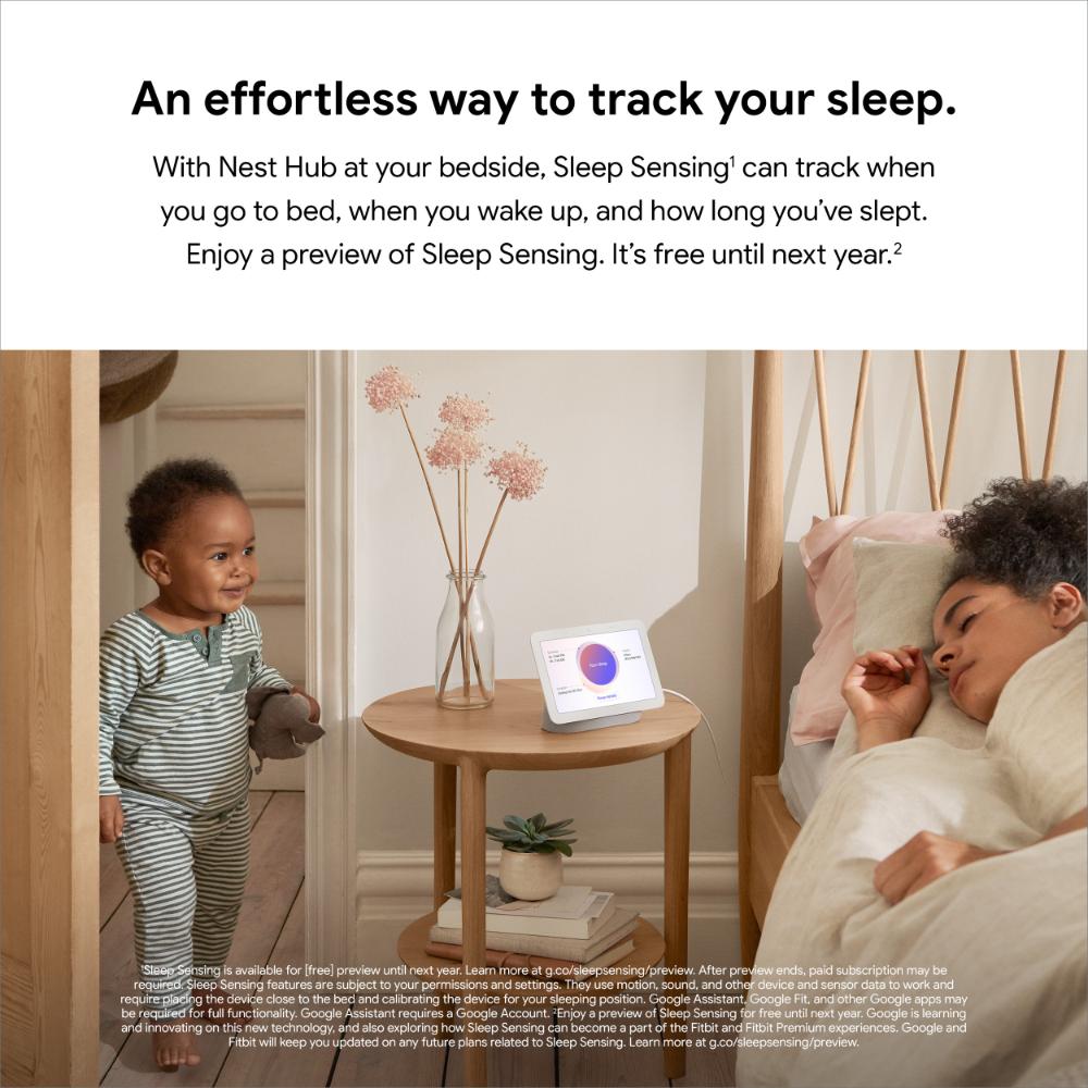 Google Nest HUB Gen2 7'' WiFi snjallskjár, Chalk - image 10 [5c1d4a41fd]