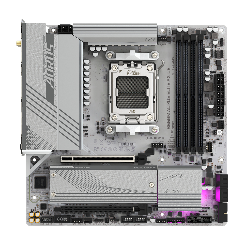 Gigabyte B650M Aorus Elite AX ICE DDR5 móðurborð, hvítt - image 3 [50a7a0dc71]