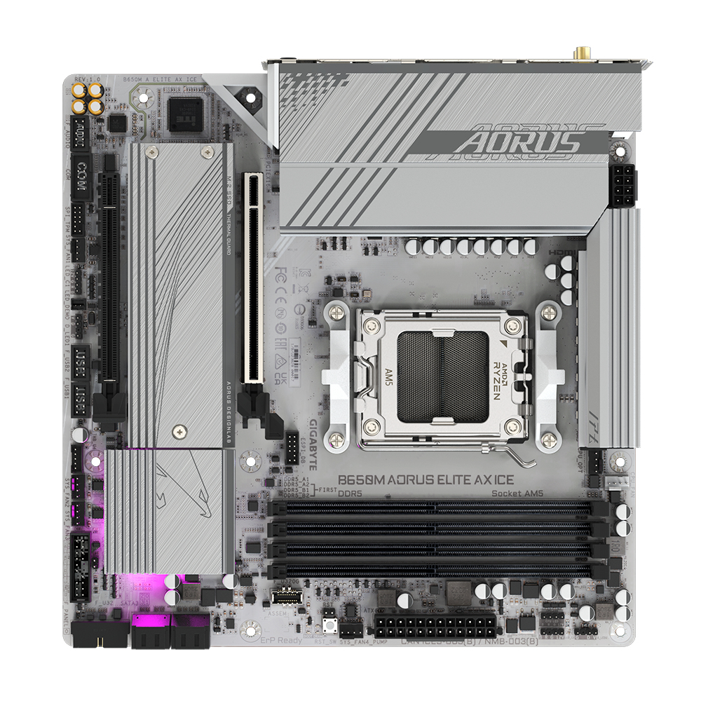 Gigabyte B650M Aorus Elite AX ICE DDR5 móðurborð, hvítt - image 9 [4049019eec]