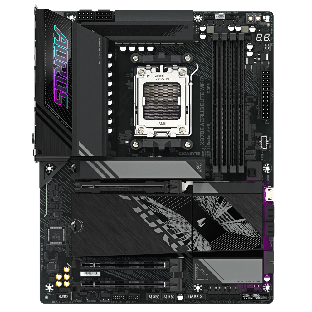 Gigabyte X870E Aorus Elite BE DDR5 móðurborð - image 2 [629a7306f0]