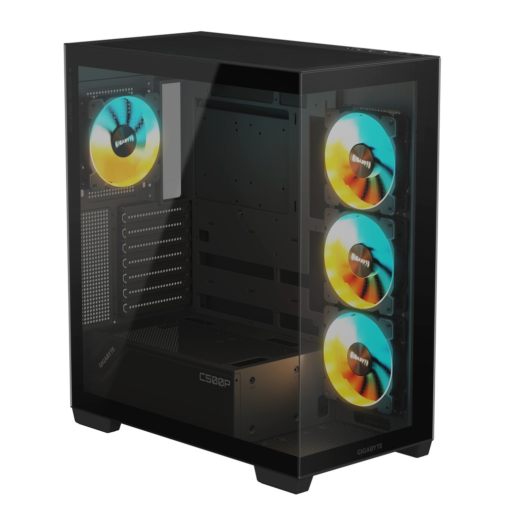 Gigabyte C500 Panoramic Stealth ATX turnkassi með glugga, svartur - image 9 [b8beace2a8]