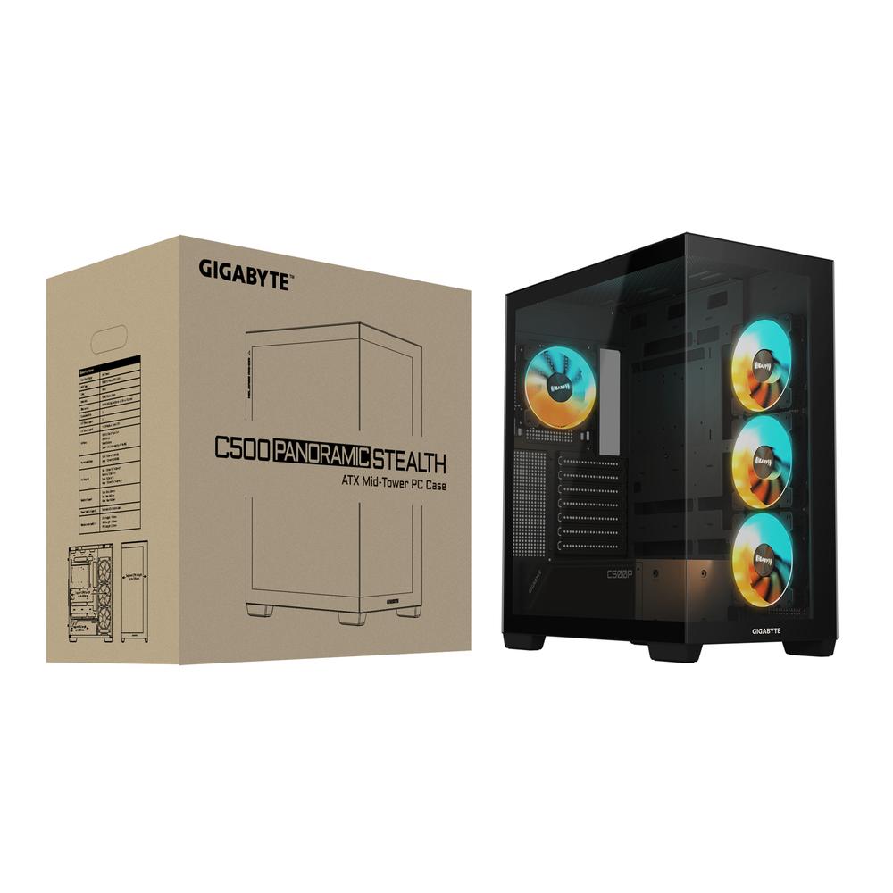 Gigabyte C500 Panoramic Stealth ATX turnkassi með glugga, svartur - image 16 [8f7ca3078b]