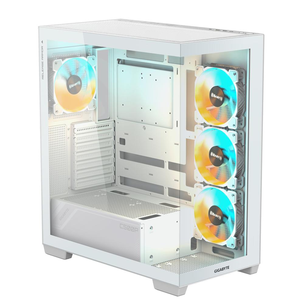 Gigabyte C500 Panoramic Stealth ATX turnkassi með glugga, hvítur - image 4 [baa8f95de0]