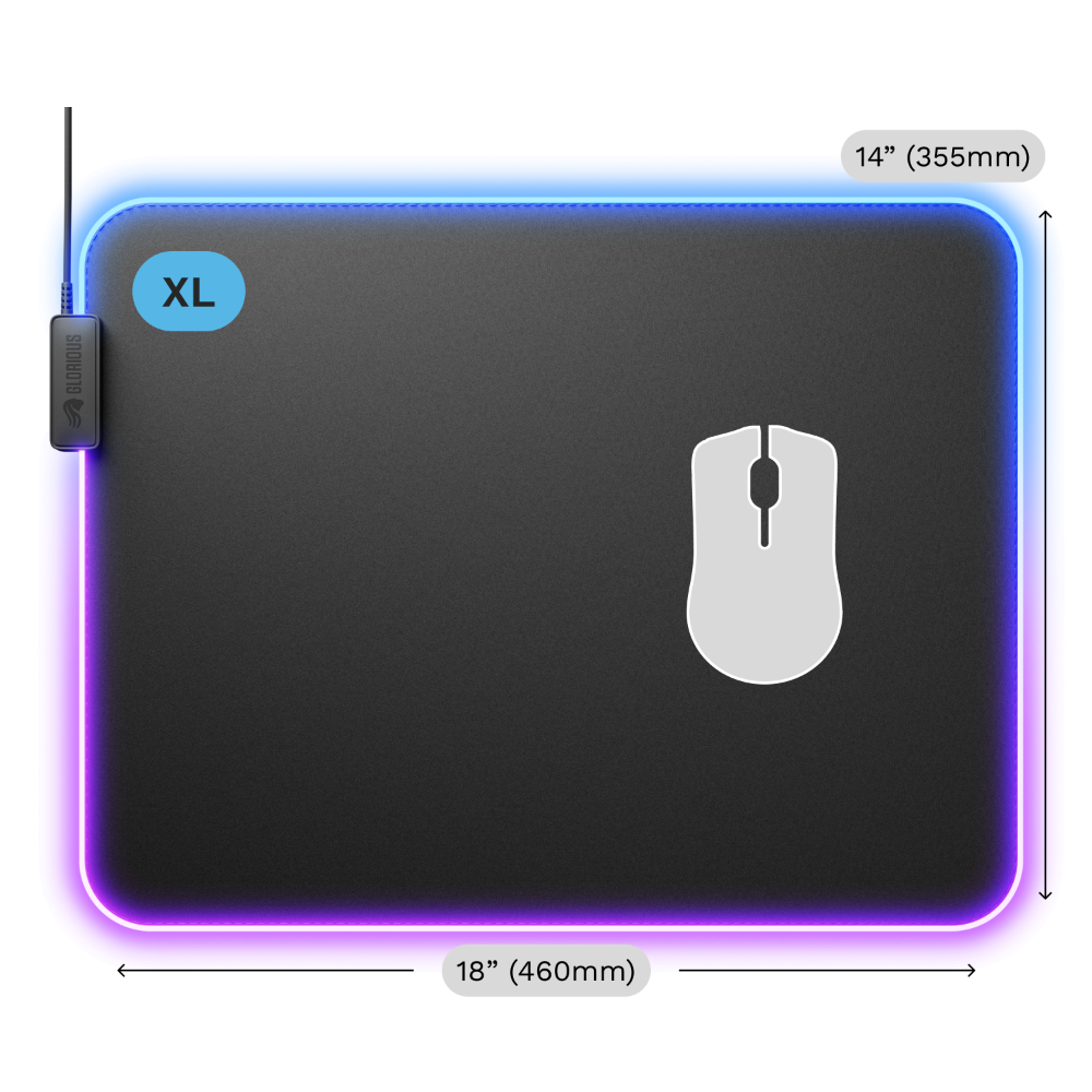 Glorious XL MousePad 2 GLED RGB músarmotta, svört - image 6 [908b8d43a7]