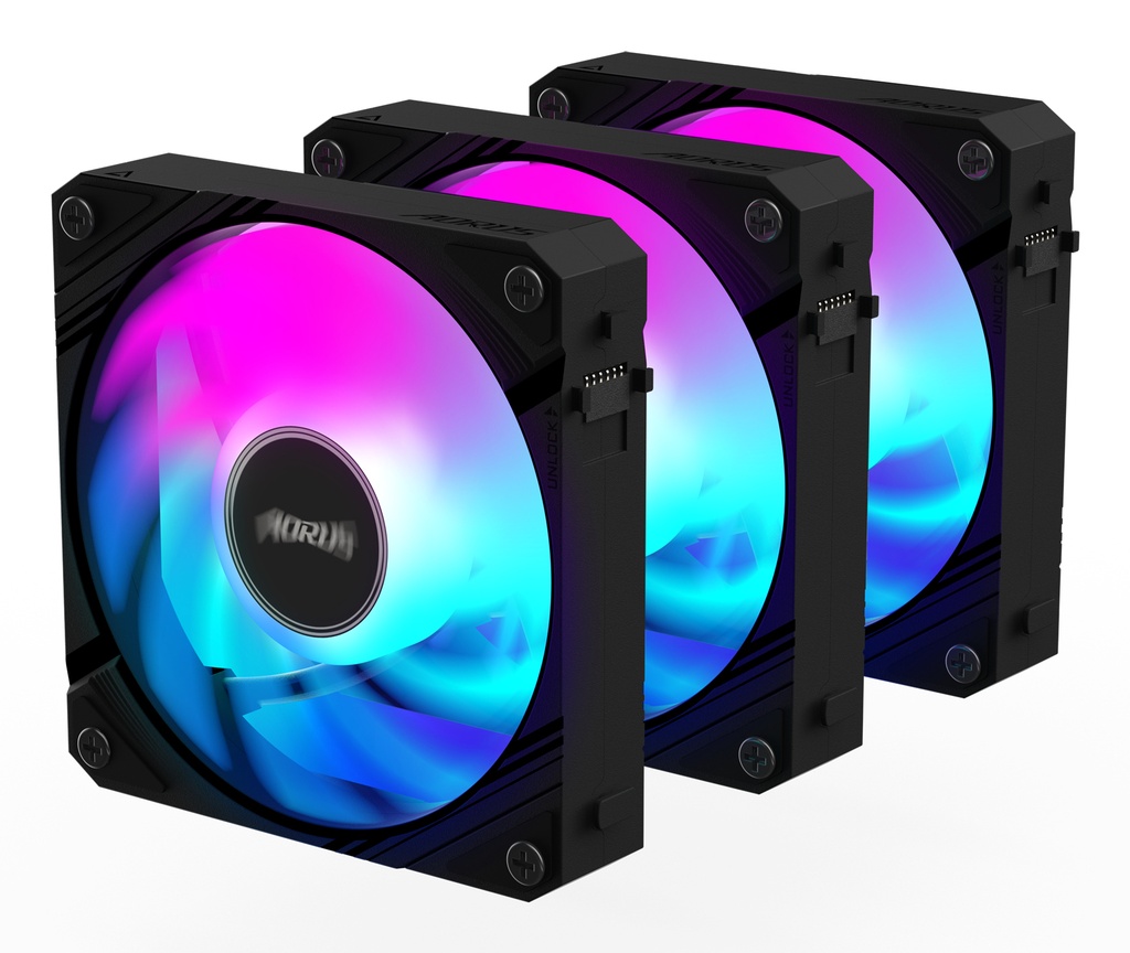 Gigabyte Aorus EZ Chain ARGB 3x 120mm kassaviftusett, svartar - image 3 [c07f6310de]