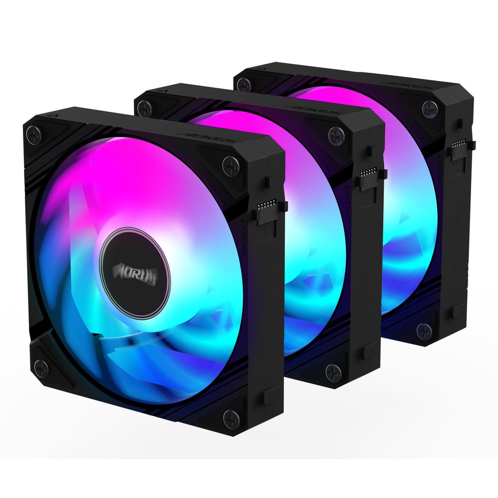 Gigabyte Aorus EZ Chain ARGB 3x 120mm kassaviftusett, svartar - image 4 [765ee25831]