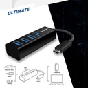 Energizer USB-C í 4x USB-A HUB, svartur - image 3 [180f412b8c]