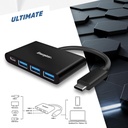 Energizer USB-C í 3x USB-A & 1x USB-C HUB, svartur - image 3 [fe3bd15494]
