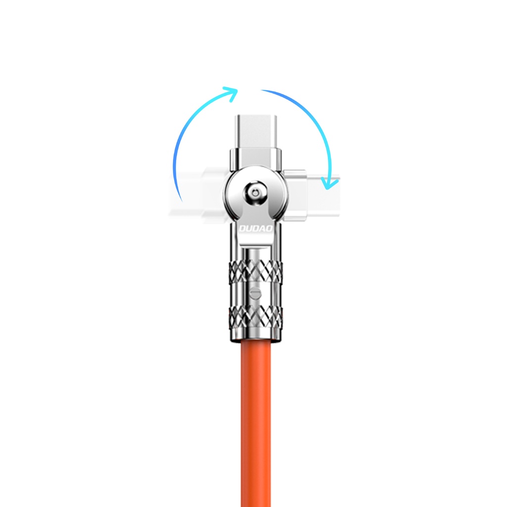 Dudao USB-C í USB-C 120W 180° hleðslukapall 1m, appelsínugulur - image 3 [2e40f2437c]
