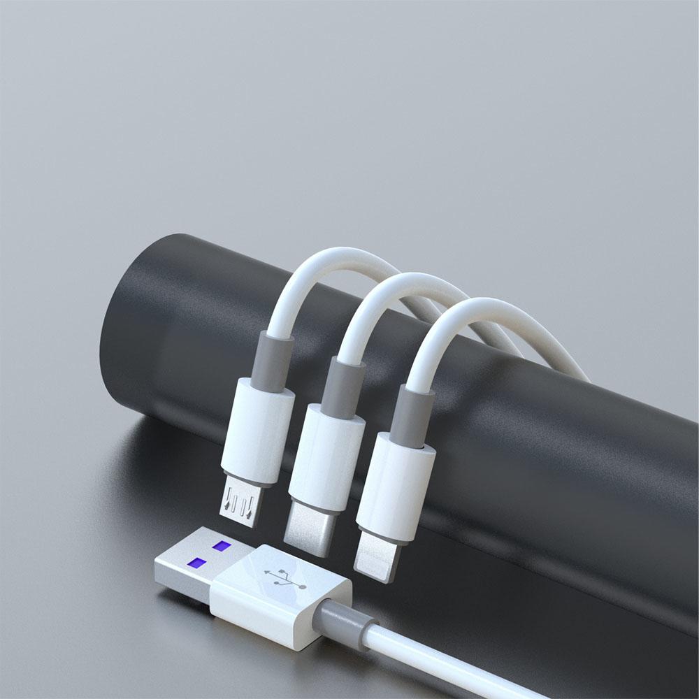 Dudao 3in1 USB-A í Lightning/Micro/USB-C hleðslukapall 1.2m, hvítur - image 6 [123d9f4ee6]