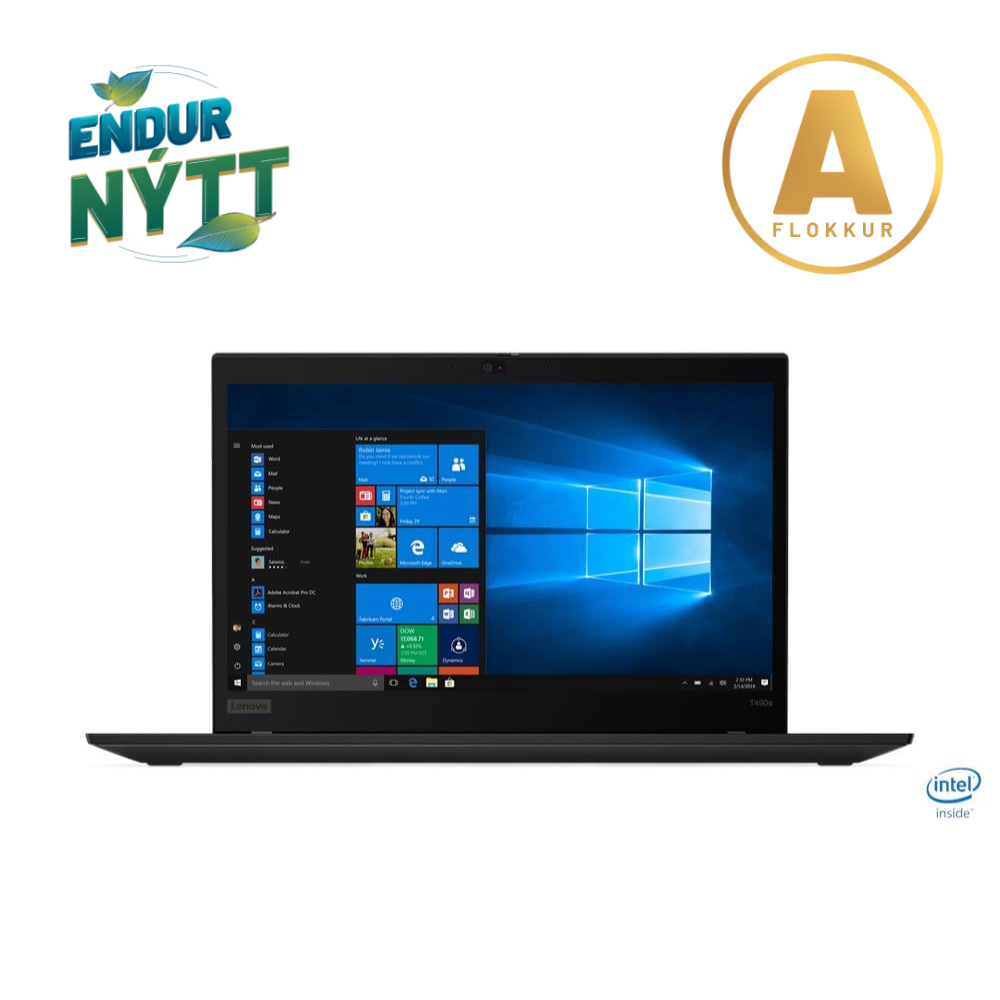 Lenovo ThinkPad T490s fartölva 14" FHD i5-8365U 16/512GB W11P, ísl. lykl., endurnýtt - image 2 [9ef48291eb]