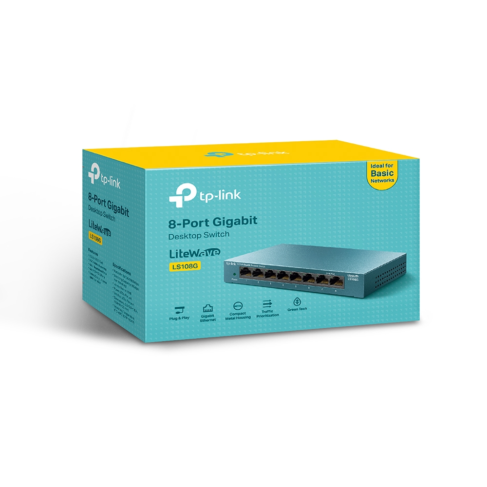 TP-Link 8 porta 10/100/1000Mbps switch LS108, Blár - image 5 [2606205f9c]