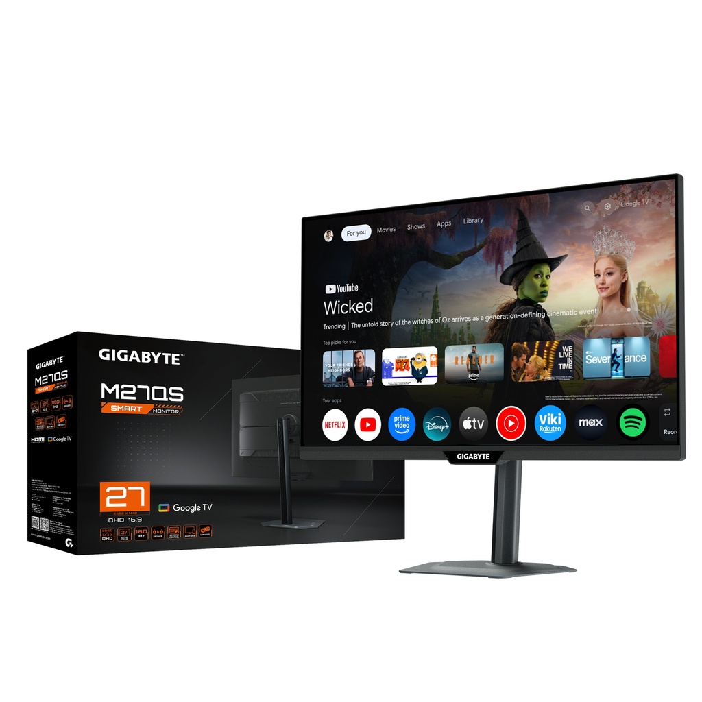 Gigabyte M27QS 27" QHD IPS 180Hz HDR400 Google TV leikjaskjár, svartur - image 9 [b072f6319a]