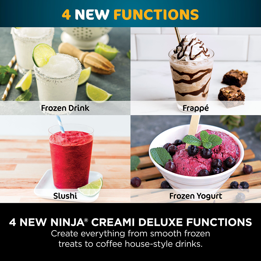 Ninja CREAMi Deluxe 10-in-1 NC502EU ísvél, 10 kerfi, 2x 709ml XL ílát - image 19 [b850302767]