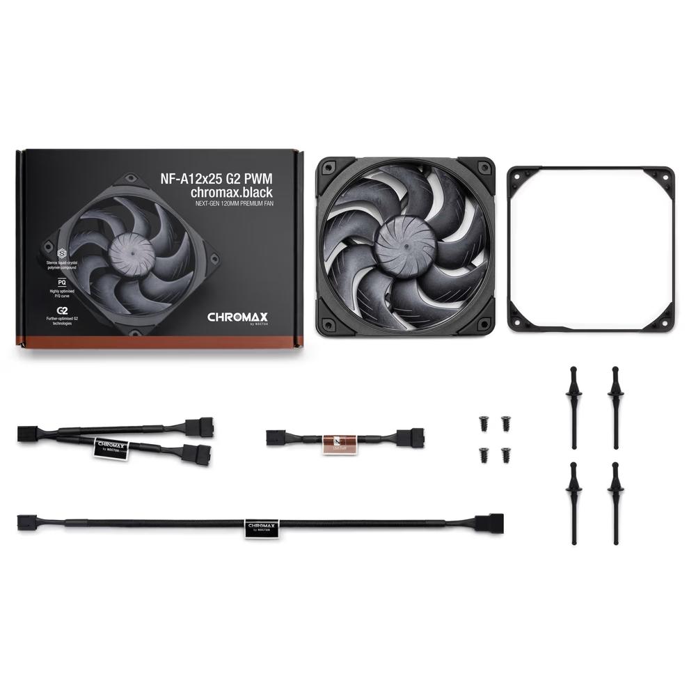 Noctua NF-A12x25 G2 Chromax PWM hljóðlát kassavifta, 6 ára ábyrgð - image 7 [7e2b3e8c1b]