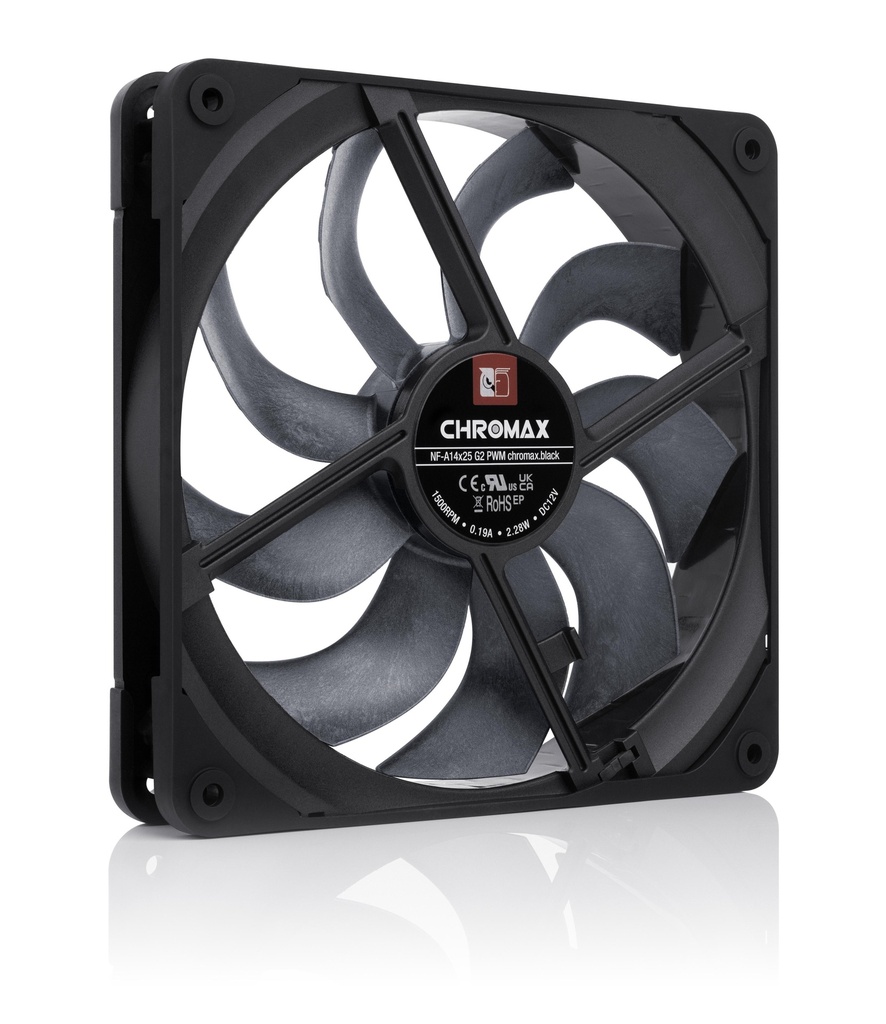 Noctua NF-A14x25 G2 Chromax hljóðlát kassavifta, 6 ára ábyrgð - image 3 [31d0f56a16]