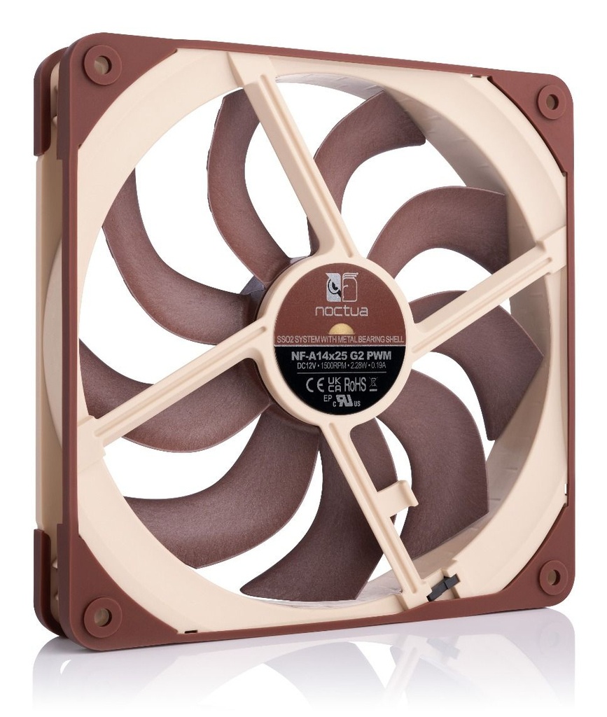 Noctua NF-A14x25 G2 hljóðlát kassavifta, 6 ára ábyrgð - image 3 [aa62d64724]