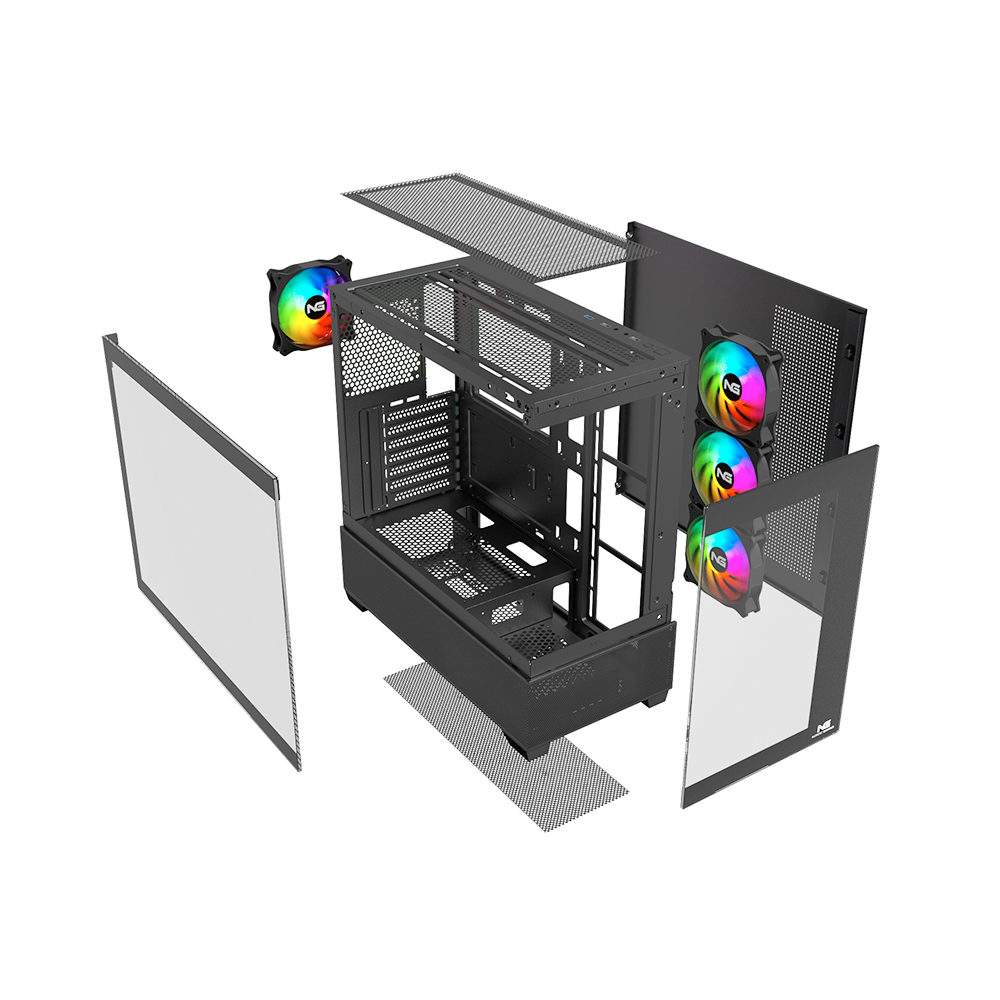 Nordic Gaming Hugin ATX TG RGB turnkassi m. glugga, Svartur - image 10 [894f7bd352]