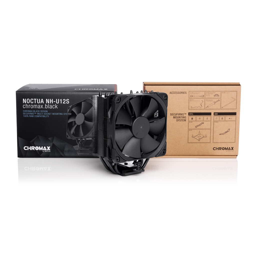 Noctua NH-U12S chromax.black örgjörvakæling AMD/Intel, 6 ára ábyrgð - image 4 [51c79c8c9e]