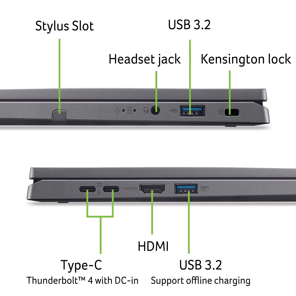 Acer Aspire Spin AI 2in1 fartölva 14" FHD+ Intel Ultra 5-115U AI 16/512GB W11, Stál grá - image 19 [fc07c19d76]