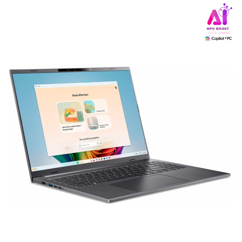 Acer Aspire 16 AI+ fartölva, 16" FHD+120 Ryzen AI-5-340 16/512GB W11, nps, Stál grá - image 2 [6a4d489ff8]