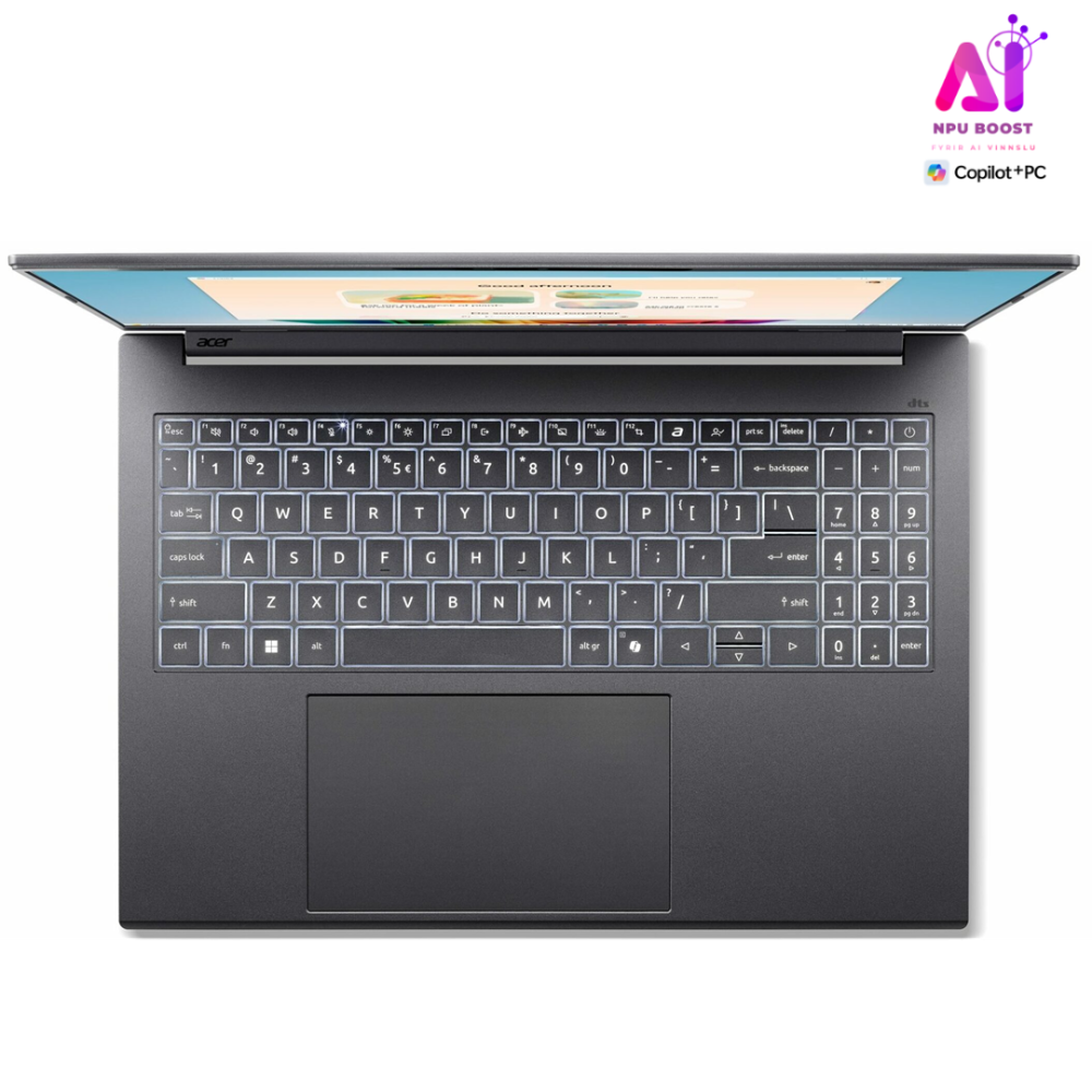 Acer Aspire 16 AI+ fartölva, 16" FHD+120 Ryzen AI-5-340 16/512GB W11, nps, Stál grá - image 4 [e97b3a7d11]