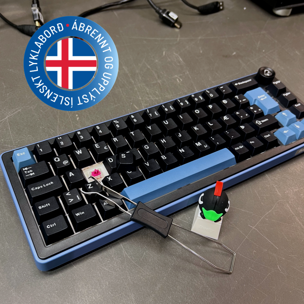 Ducky OK-M SF RGB þráðlaust multi-device lyklaborð, KTT Wine Red Linear svissar, íslenskt, svart - image 11 [6adcea714b]