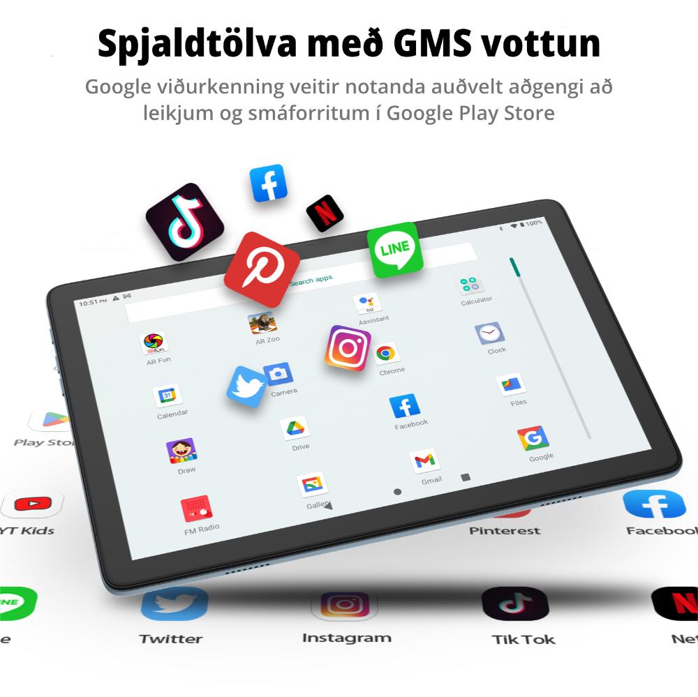 Pritom TronPad P30H-4G 10" HD+ 8-kjarna 6/128GB Android 15 4G LTE, spjaldtölva, kickstand cover, Grá - image 7 [51c78409b1]