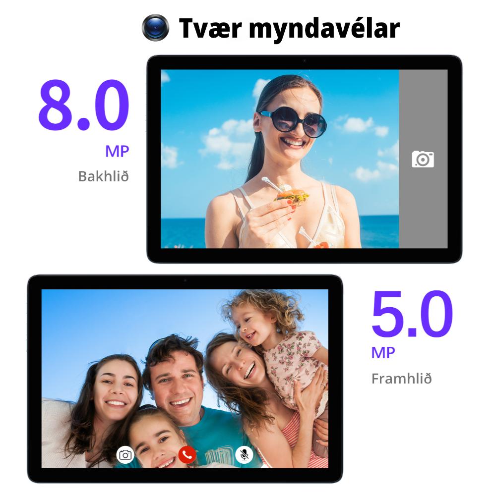 Pritom TronPad P30H-4G 10" HD+ 8-kjarna 6/128GB Android 15 4G LTE, spjaldtölva, kickstand cover, Grá - image 8 [351c939db1]