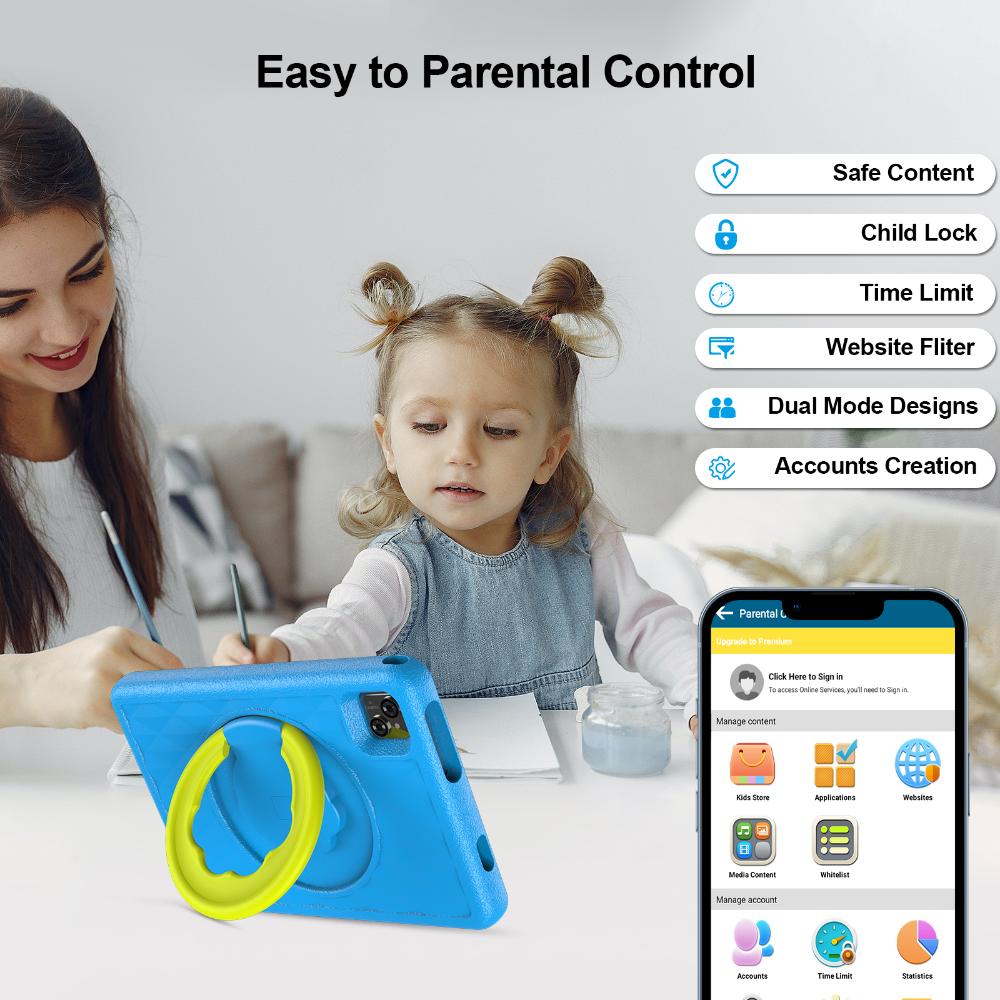 Pritom Kid Tab P30HK 10" HD+ 8-kjarna 4/128GB Android 15 spjaldtölva með bumper, Blá - image 6 [e5b62fa46a]