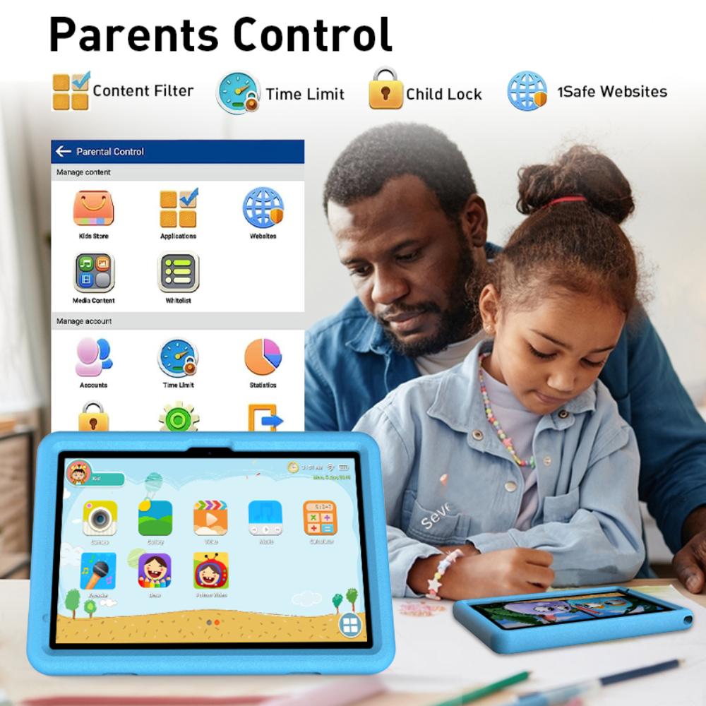 Pritom Kid Tab P30HK 10" HD+ 8-kjarna 4/128GB Android 15 spjaldtölva með bumper, Blá - image 7 [e463b16996]