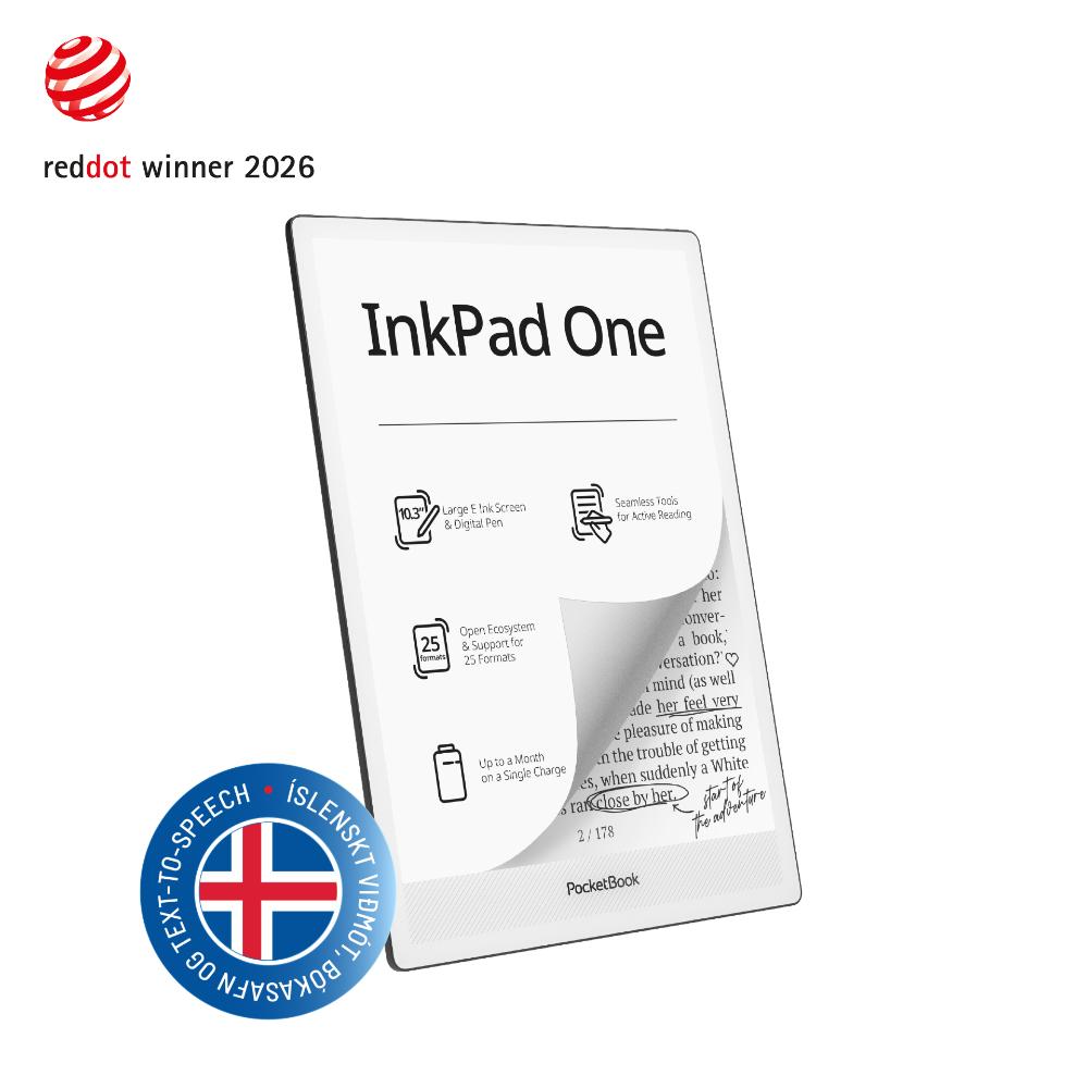 PocketBook InkPad One 10" lesbretti með íslensku viðmóti, Matte Black - image 2 [dff3f9e00f]