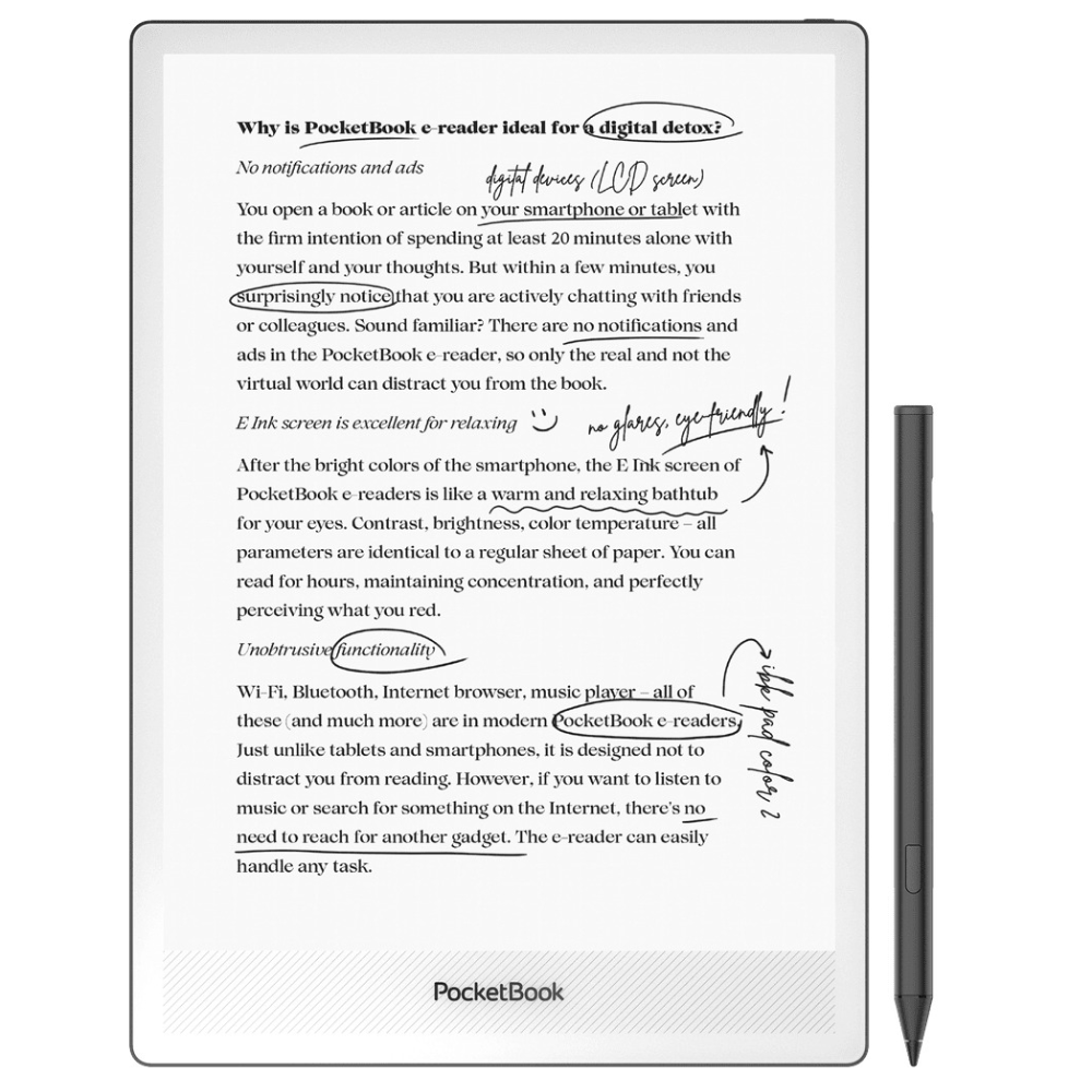 PocketBook InkPad One 10" lesbretti með íslensku viðmóti, Matte Black - image 3 [56ac96975b]