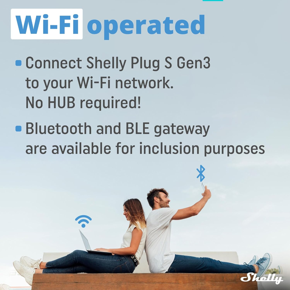 Shelly Plug S Matter Wi-Fi 12A Gen3 snjallinnstunga, hvít - image 5 [efea9060fc]