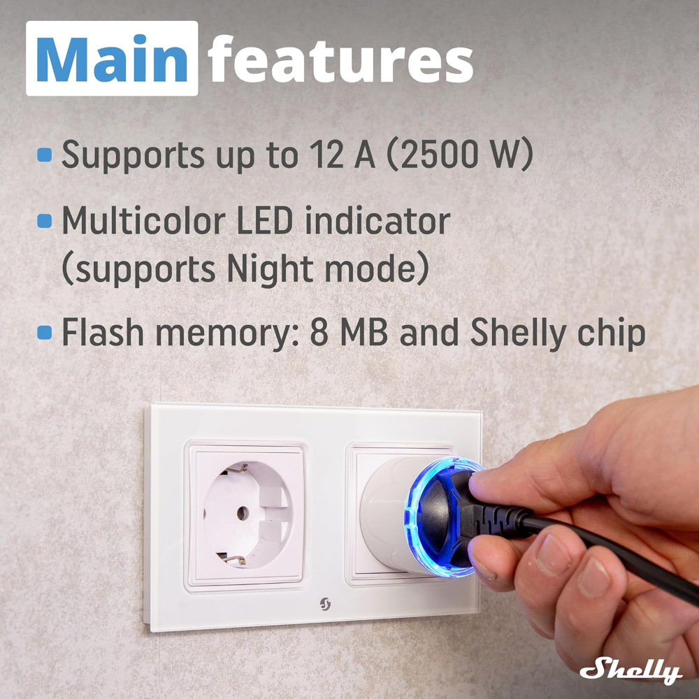 Shelly Plug S Matter Wi-Fi 12A Gen3 snjallinnstunga, hvít - image 6 [b8bcf3b94b]